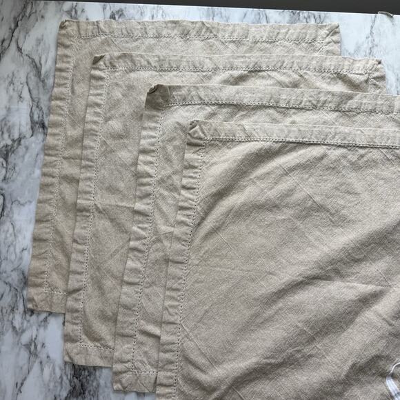 Mud Pie Cotton Initial Cotton Embroidered Dinner Napkin Set of 4 Letter G - Picture 3 of 7